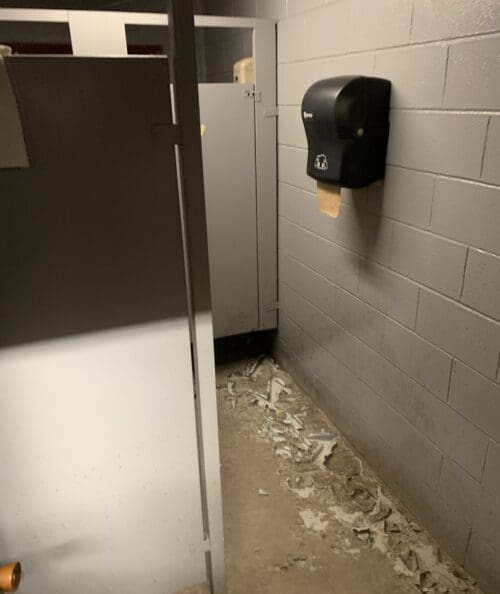 Interior of the old firehouse bathroom